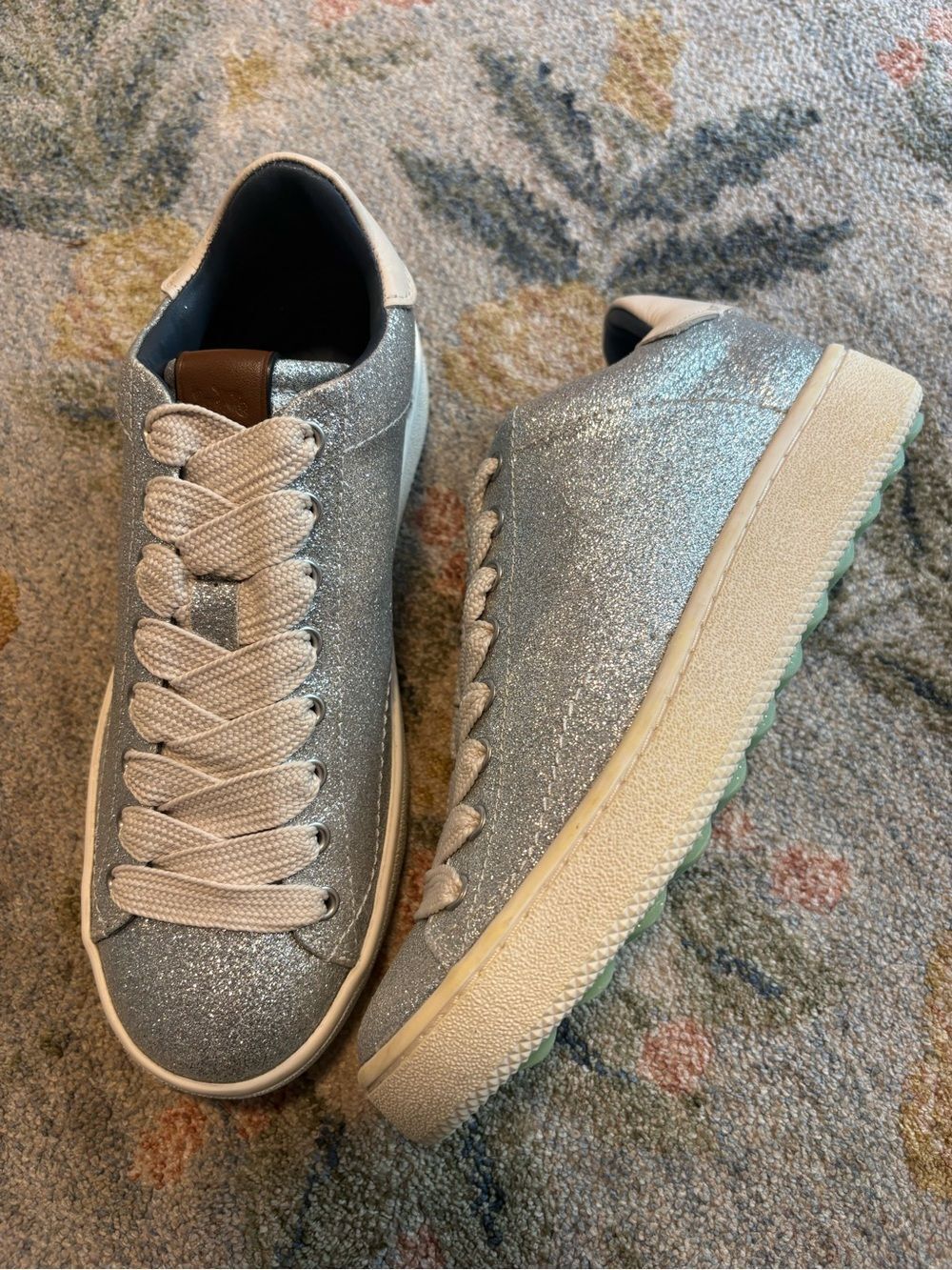 Coach Silver glitter sneakers Size 6.5